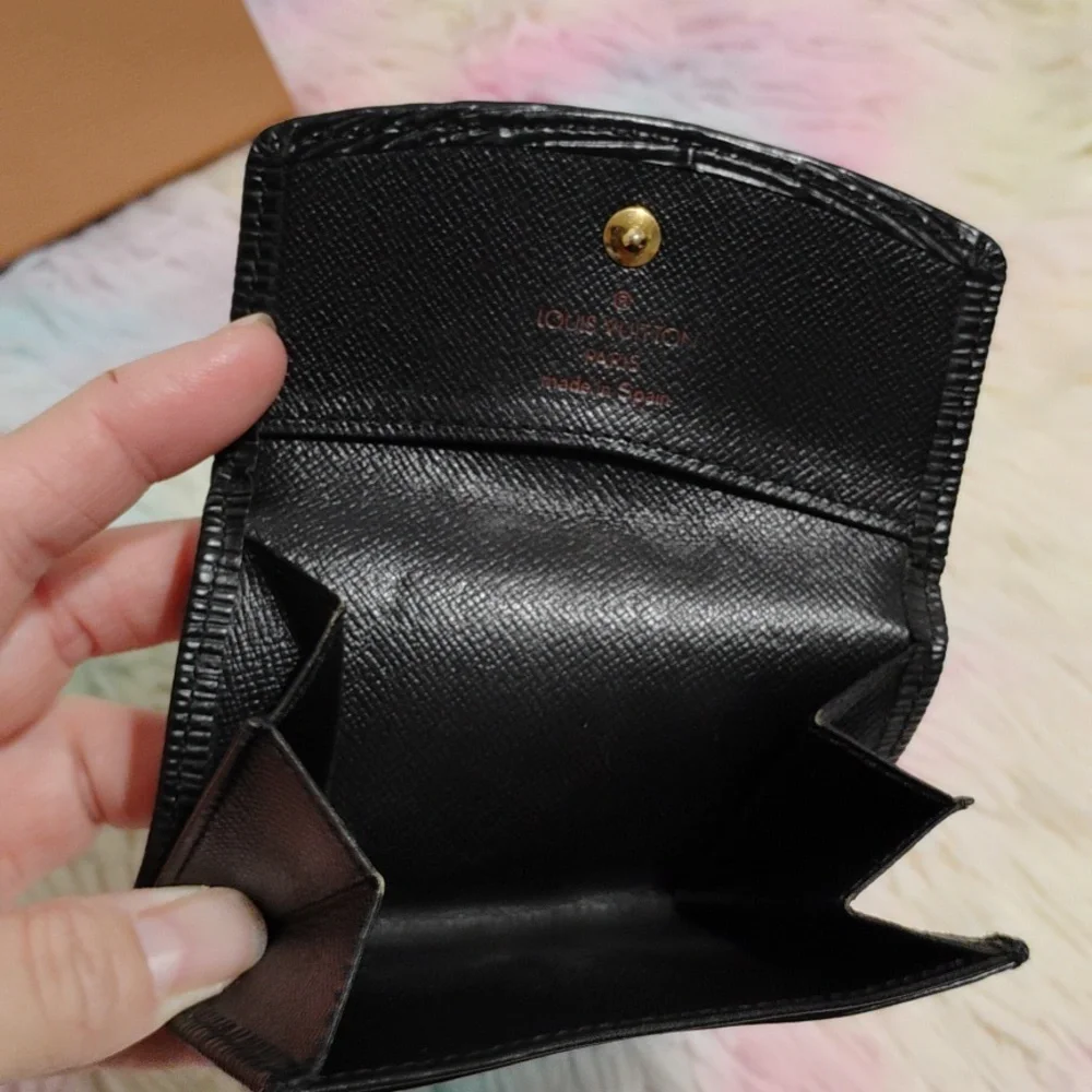 SALE! Authentic Louis Vuitton Black Epi Coin & Card Purse Vintage Wallet Unisex - Picture 7 of 13